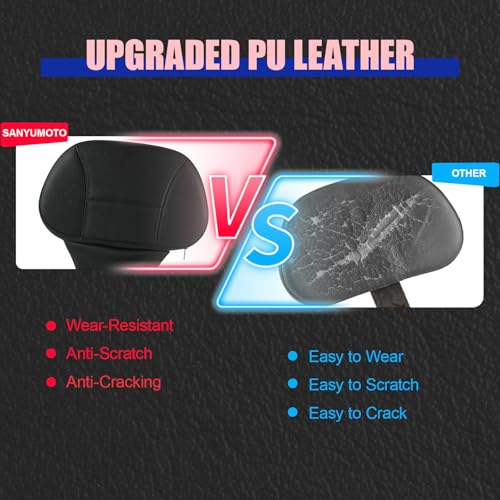 Adjustable Rider Driver Backrest, Detachable Plug-in Rider Backrast 1997-2026 Fit for Harley Davidson Touring Street Glide Road Glide Ultra Limited Electra Glide Road King CVO 2009-2026 - color: Black