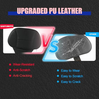 Adjustable Rider Driver Backrest, Detachable Plug-in Rider Backrast 1997-2026 Fit for Harley Davidson Touring Street Glide Road Glide Ultra Limited Electra Glide Road King CVO 2009-2026 - color: Black