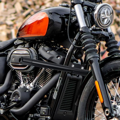 Mofun Gloss Black Highway Engine Guard Crash Bar Compatible with Harley Softail 2018-2025, Front Crash Bar Fit Street Bob FXBB Fat Boy FLFB/S Heritage FLHC/S Breakout Low Rider S FXLRS