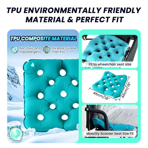 Inflatable Seat Cushions, Waffle Cushion for Pressure Sores, Inflatable Seat Cushion for Pressure Relief, Bed Sore Cushions for Butt, Very Suitable for Office Chair and Wheelchair use