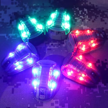 Tactical IR Strobe Helmet Light Military Identification Lights with Visible LED + White Strobe Survival Signal (Black-Blue) - color: Black-Blue