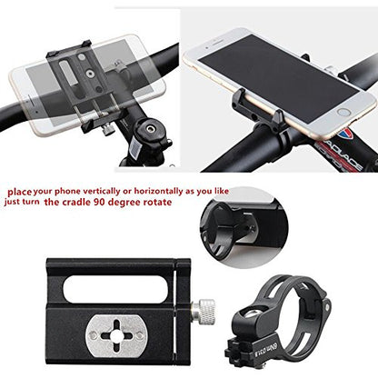 GUB Bicycle & Motorcycle Phone Mount, Aluminum Alloy Universal Bike Handlebar Phone Mount Holder Adjustable Compatible with iPhone X XR Xs 7s 8 Plus,Compatible with SamsungS9/S8/Note5/4 (Black) - color: black