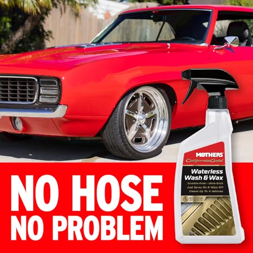 Mothers California Gold Waterless Wash & Wax, 24 oz. — Quick & Easy Car Care Without Water, Spray On & Wipe Off Ultra-Slick Formula Safely Removes Dirt & Grime Scratch-Free (05644) - size: 24 Fl Oz (Pack of 1)