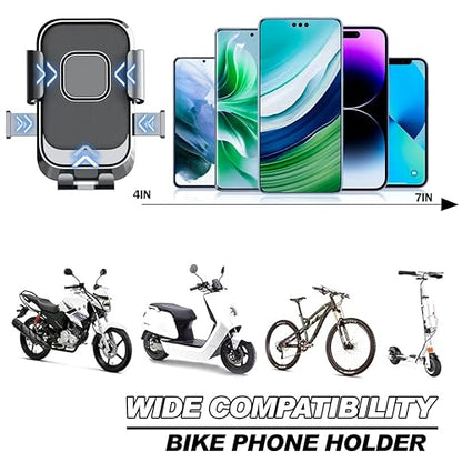 Bike Phone Holder,Motorcycle Phone Mount, 2 Pack-Black | Bicycle Handlebar Holder Mount for Adults Kids,No tools required, easy to install, For iPhone and 4.7-7" smartphones