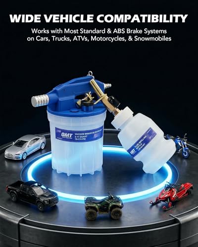 Orion Motor Tech 2L Vacuum Brake Bleeder Kit, Pneumatic Brake Fluid Bleeder Kit with 2.1 qt Brake Fluid Extractor 1L Refilling Bottle 19 Adapters, One Person Brake Bleed Fluid Pump Brake Bleeding Tool - size: 2L Standard Set
