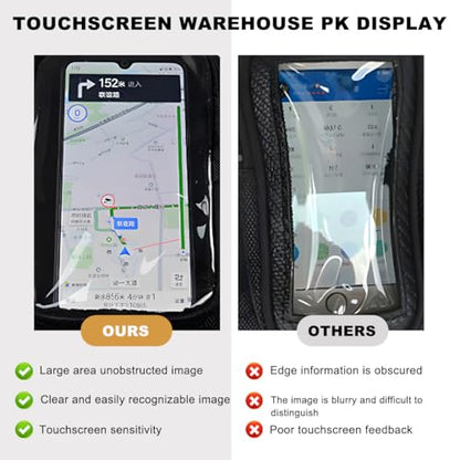 Motorcycle Tank Bag with Waterproof Touch Screen Phone Pouch, Oxford Cloth, Fits Most Motorcycles