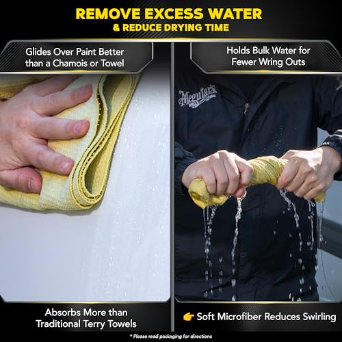Meguiar's Water Magnet Microfiber Drying Towel - Premium Car Drying Towel That's Super Plush, Water Absorbent & Scratch-Free -1 Pack - size: 1 Drying Towel Pack, style: Microfiber Towel
