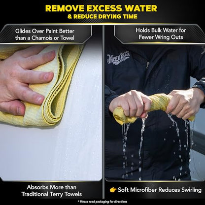 Meguiar's Water Magnet Microfiber Drying Towel - Premium Car Drying Towel That's Super Plush, Water Absorbent & Scratch-Free -1 Pack - size: 1 Drying Towel Pack, style: Microfiber Towel