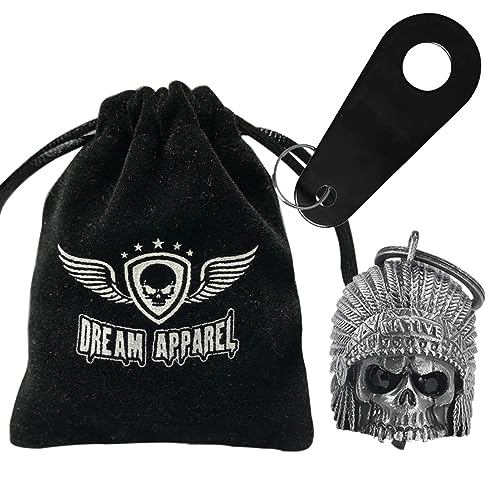 Dream Apparel Motorcycle Bell Guardian Angel Drive Away Gremlin, Biker Bell for Men Women Rider Riding, Good Luck Gift - color: Native W/ Black Eyes