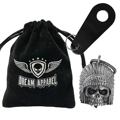 Dream Apparel Motorcycle Bell Guardian Angel Drive Away Gremlin, Biker Bell for Men Women Rider Riding, Good Luck Gift - color: Native W/ Black Eyes