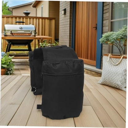 Cabilock Motorcycle Saddlebags and Bike Pannier Bag Set, Black Sturdy Rear Rack Storage, Water-resistant Cycling Luggage for Commuter and Off-road Cyclists