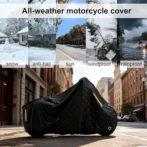 Hail Proof Waterproof Motorcycle Cover for PGO B2-125 EFI Heavy Duty Motorbike Cover丨for Electric Bikes Mopeds & Mobility Scooters Rain Wind Protection Snow-HJ65 - size: for B2-125 EFI