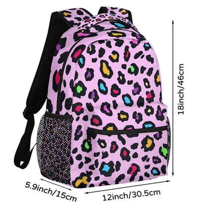 Backpack for Women Men, Cute Leopard Waterproof Backpack with Laptop Compartment, Lightweight Carry On Backpack for Travel, Work, Picnic - color: Cute Leopard
