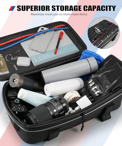 NICECNC Motorcycle Side Top Case Bag 20L Expandable, Motorcycle Luggage Tool Organizer Bags Compatible with BMW R1250GS R1200GS Adventure 2007-2013, R1200GS LC 2013-2017, F650 700 750 800 850GS, 2PCS - color: Black-Side Top Case Bag