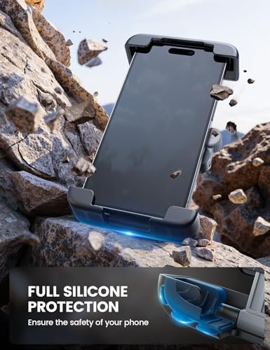 Lamicall Bike Motorcycle Phone Mount - [1s Quick Lock] Bike Cell Phone Holder Clip, Bicycle Scooter Handlebar Clamp, for iPhone Air, 17 16 15 Pro Max, Galaxy S25 S24 Ultra, 6-7.2" Phones - color: Gray