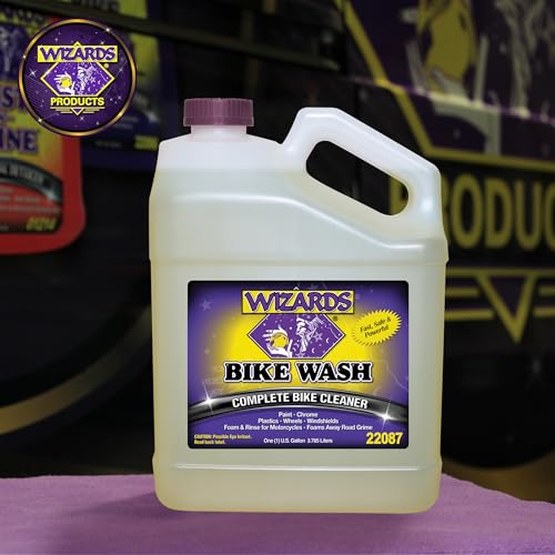 Wizards Bike Wash - Cleaner For Motorcycle Washing Kit - Quick Detailer for Bike Kit with Bug Remover - For Your Motorcycle Accessories and Detail Kit - 1 Gallon - size: 128 fl oz (Pack of 1)