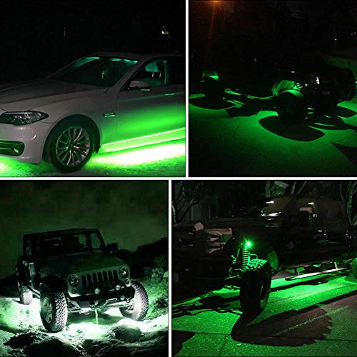 4 Pods LED Rock Light for Jeep ATV SUV Offroad Car Truck Boat Underbody Glow Trail Rig Lamp Underglow LED Neon Lights Waterproof 12V 24V - Green - color: Green, size: 4Pack LED Rock Light