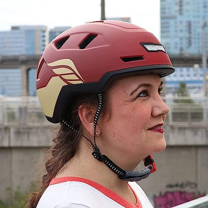 XNITO Bike Helmet with LED Lights - Urban Bicycle Helmet for Adults, Men & Women - CPSC & NTA-8776 Dual Certified - Class 3 E-Bikes, Scooters, Onewheel, Commuter, Mountain - color: Valkyrie, size: Large
