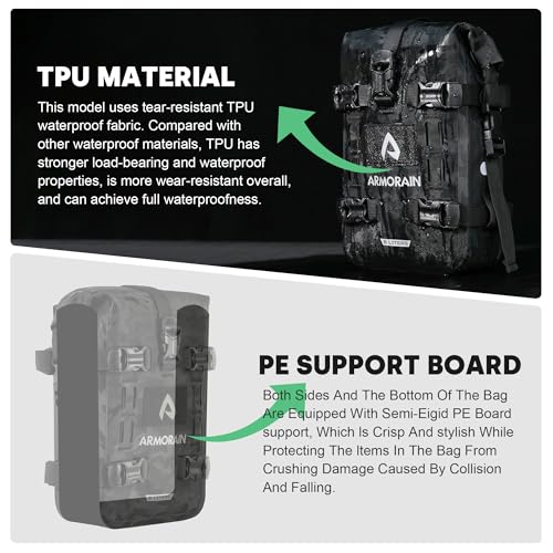 Motorcycle Crash Bar Bag Waterproof Storage Capacity 6L/8L Bumper pack Fender pouch Universal motor kit bags (6L Black Camo) - color: 6L Black Came
