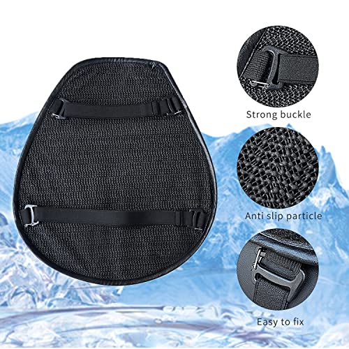 Motorcycle Seat Cushion, Motorcycle Gel Seat Pad with 3D Honeycomb Shock-Absorbing Breathable Seat Cover