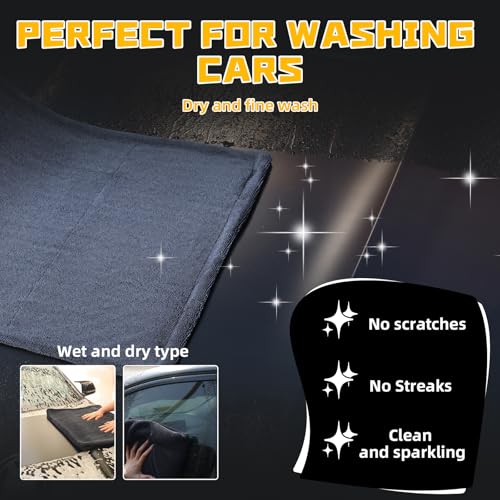 2 Pack Double-Twist Pile 1300gsm Microfiber Car Drying Towel, (36"X24") Extra Large Highly Absorbent Drying Towel, Lint‑free & Scratch‑free Car Wash Towels for Auto Detailing, Cars Wash, SUV, Trucks - size: 36 x 24 INCH