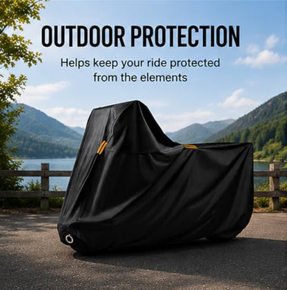 Motorcycle Cover for Piaggio MP3 250 2007–2010, 420D Water Resistant Outdoor Motorbike Cover, Heavy Duty Motorbike Cover Moped Cover with Lock Holes & Windproof Buckles