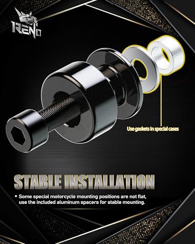 RENO 8MM Swingarm Spools Sliders Stand, 304 Stainless Steel Universal M8 Motorcycle Frame Sliders Compatible with GSXR600 GSXR750 GSXR1000 GSX1300R GSX750F CBR1000RR CBR600RR (Black, 2 Pcs) - color: 304 Stainless Steel (matte), size: 8MM