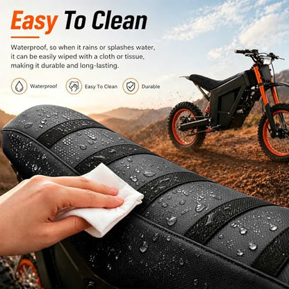 Electric Dirt Bike Seat Cover for Tutti Soleil 01,Black Stripe Non-Slip Motorcycle Cushion Cover for Tuttio Soleil01-Black - color: Black