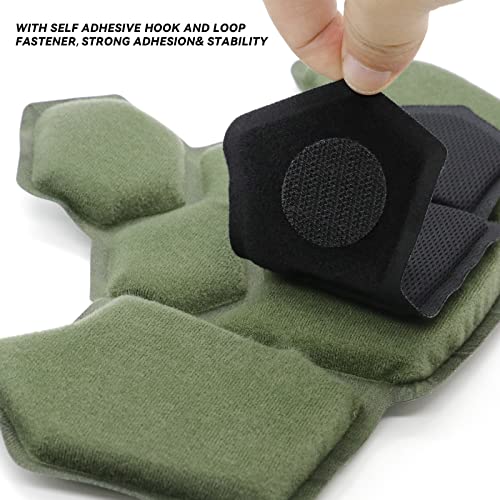 Tactical Helmet Pads - Universal Replacement Internal Memory Foam Pad Inserts for ACH, MICH, EXF Helmets - color: 4th-Green