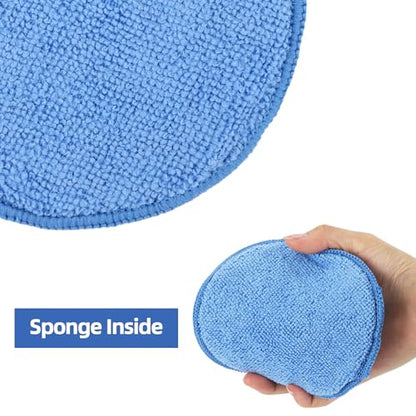 LoveBB 12 Pack Microfiber Wax Applicator Pads, 5" Diameter Buffing & Polishing Pad Car Wax Applicator Pad for Car Cleaning