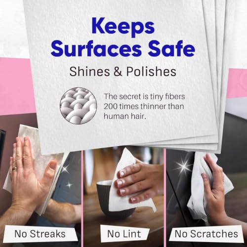 Cloth Premium Microfiber Cleaning Cloths (2-Pack) - Streak-Free Highly Absorbent Towels for Cars, Kitchen, Glass, and Automotive Surfaces Soft Lint-Free Reusable Multipurpose Cleaning Rags