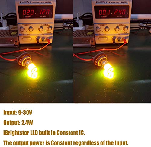iBrightstar 9-30V Extremely Bright 1156 1141 1003 BA15S LED Bulbs Replacement for Turn Signal Rv Lights, Amber Yellow - color: Amber Yellow, style: 1156