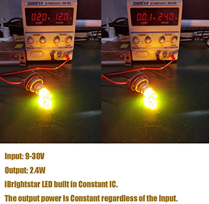 iBrightstar 9-30V Extremely Bright 1156 1141 1003 BA15S LED Bulbs Replacement for Turn Signal Rv Lights, Amber Yellow - color: Amber Yellow, style: 1156