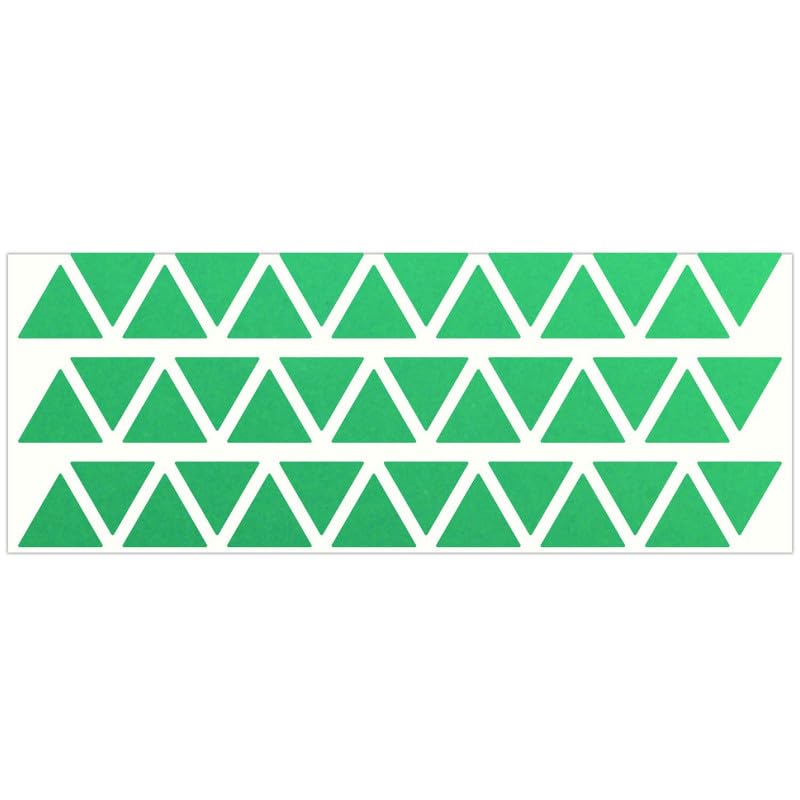 LiteMark Reflective Triangle Sticker for Bike, Helmet, Light Green, 1 Inch - Pack of 42 Pcs - color: Green