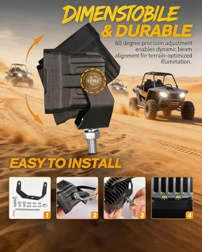 LED Pods, 3 Inch Spot CREE LED Off Road Lights 40W Small Driving Light Pods Backup Reverse Lights Fog Pod Light 2 Packs for Truck Pickup Motorcycle UTV ATV SUV Dirt Bike Surron - size: 3inch - Spot