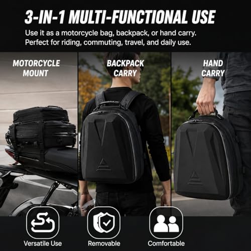Motorcycle Tail Bag For BMW CE 04 2022-2026,Large Hard Shell Capacity Expandable Helmet Storage Bag Scratch-Resistant Wear-Resistant Waterproof