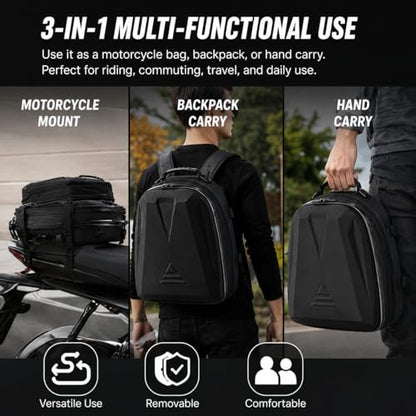 Motorcycle Tail Bag For BMW CE 04 2022-2026,Large Hard Shell Capacity Expandable Helmet Storage Bag Scratch-Resistant Wear-Resistant Waterproof