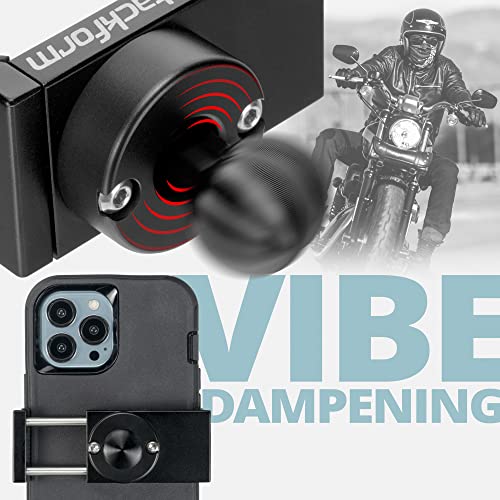 Tackform Enduro 20MAXX Vibe Chrome Phone Holder - Vibration Dampening - Grip Optimized for Motorcycle and Harsh Off Road Terrain | 20mm Aluminum Ball - color: 20MAXX VIBE CHROME