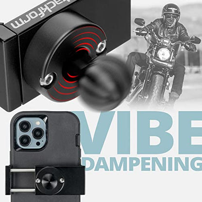 Tackform Enduro 20MAXX Vibe Chrome Phone Holder - Vibration Dampening - Grip Optimized for Motorcycle and Harsh Off Road Terrain | 20mm Aluminum Ball - color: 20MAXX VIBE CHROME