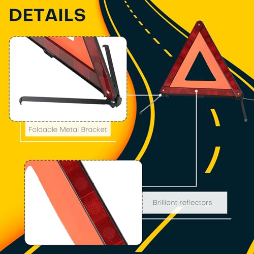 5 Pack Reflective Safety Triangle Kit | Emergency Warning Triangles with Storage Case, Roadside Reflective Early Warning Sign for Vehicles Breakdown (5 Pack) - style: 5 Pack