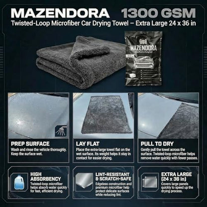 Twisted Microfiber Towel, Premium Microfiber Towels for Cars, Car Drying Towel, Ultra Absorbent Quick Dry Towel, Drying Cloths Auto Detailing for Streak Free Auto Finish