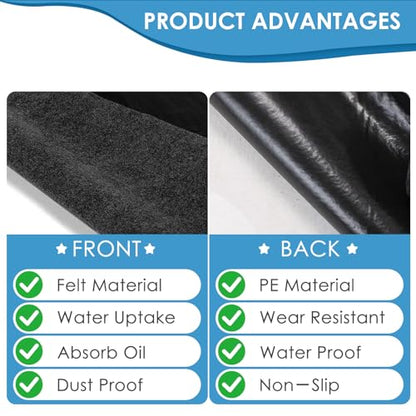 Garage Floor Protection Mat (7'5" x 18') uitable for garages, Oil Spill Prevention, Waterproofing, and Protection of Floor Surfaces(Includes Double Sided Tape Rolling Creeper Mat) - size: 7'6" x 17'1"