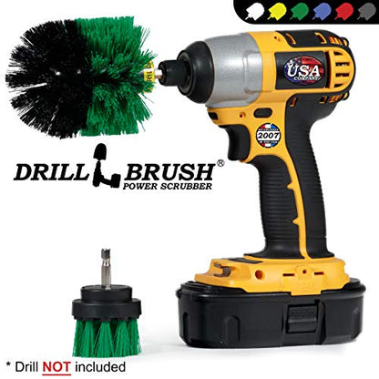2 Piece Green Medium Stiffness Drill Rotary Cleaning Drillbrushes for Cleaning Kitchen, Cabinet, Counter, Linoleum, and General Purpose Scrubbing by Drillbrush - color: Green