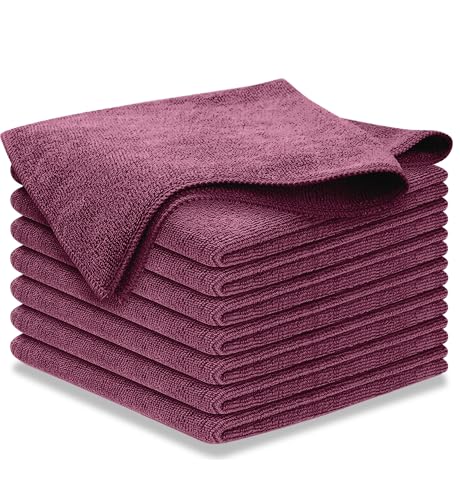 USANOOKS Premium 300GSM Microfiber Cleaning Cloth - 12.5"x12.5" High Performance - 1200 Washes, Ultra Absorbent Microfiber Towels for Cars Undercarriage, Rims & Engine Bay Cleaning - Microfiber Cloth - color: Burgundy, size: 12.5" x 12.5" (8 pack)