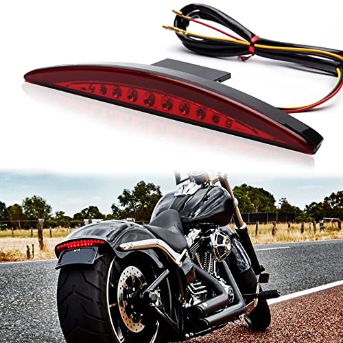 Rich Choices Motorcycle Rear Fender Edge LED Braking License Plate Tail Light Stop Running Light Compatible with Harley Davidson Breakout FXSB 2013-2016 CVO FXSBSE 2013-2014 (Red Lens) - color: Red Lens