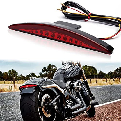 Rich Choices Motorcycle Rear Fender Edge LED Braking License Plate Tail Light Stop Running Light Compatible with Harley Davidson Breakout FXSB 2013-2016 CVO FXSBSE 2013-2014 (Red Lens) - color: Red Lens