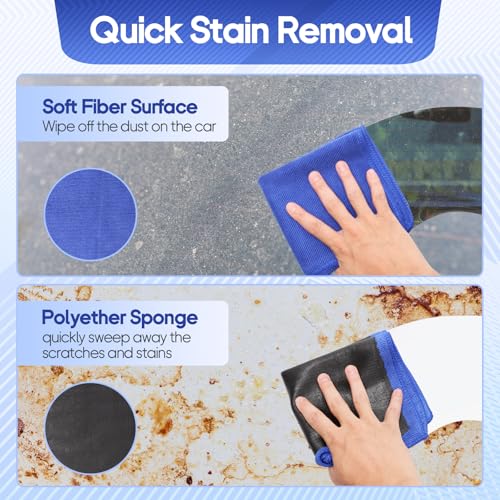2PCS Clay Towel Auto Detailing, Clay Bar Towel Cloth Auto Detailing for Car (12 x 12 in) (Blue) - color: Blue