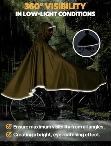 ANYOO Waterproof Rain Poncho Bike Bicycle Rain Capes Lightweight Compact Reusable for Adults - color: Yellow