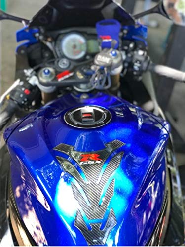3D Black Rubber Side, Tank Pad Protector, Anti Slip Sticker, Tank Side Traction Pad, 3D Gas Cap, Fuel Cap Decal,Tank Protector for GSXR 600 750 2011-2015 (Black)