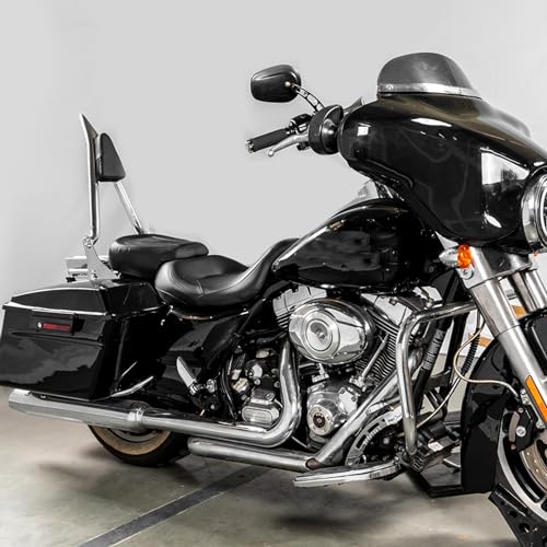Mofun 27" Tall Passenger Backrest Sissy Bar 1.3" Fat Bar Compatible with Harley Touring Road King Street Electra Road Glide 2009-2025,Chrome - color: Chrome, size: 09-25